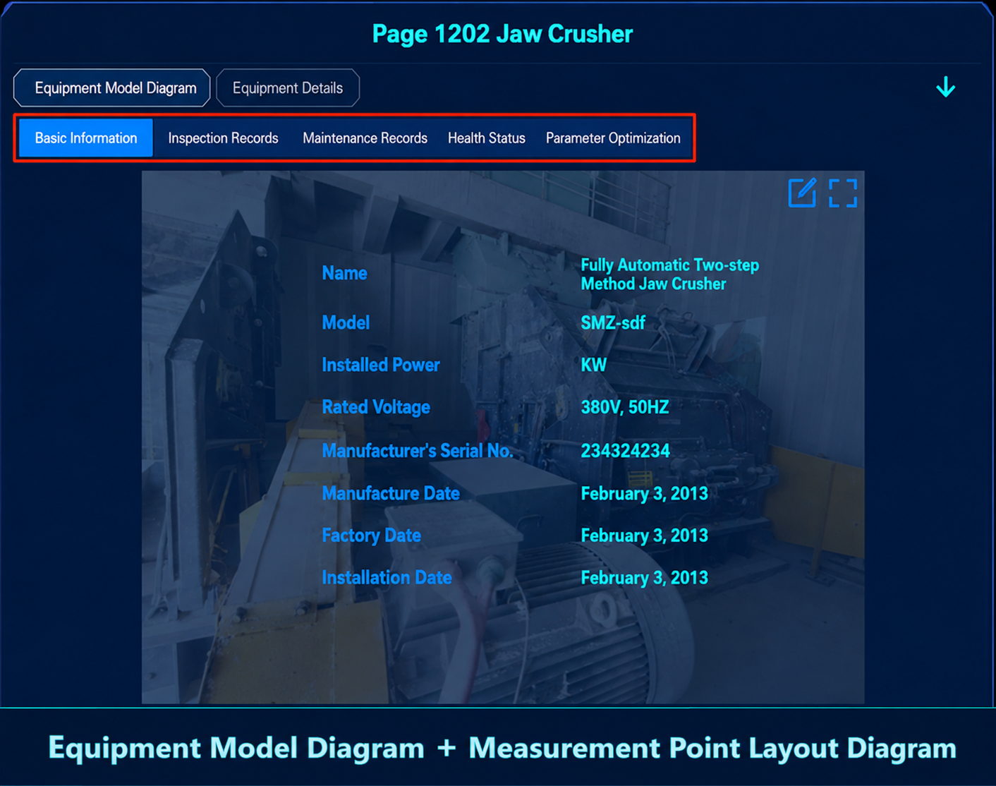Planetary gearbox equipment model diagram for product selection