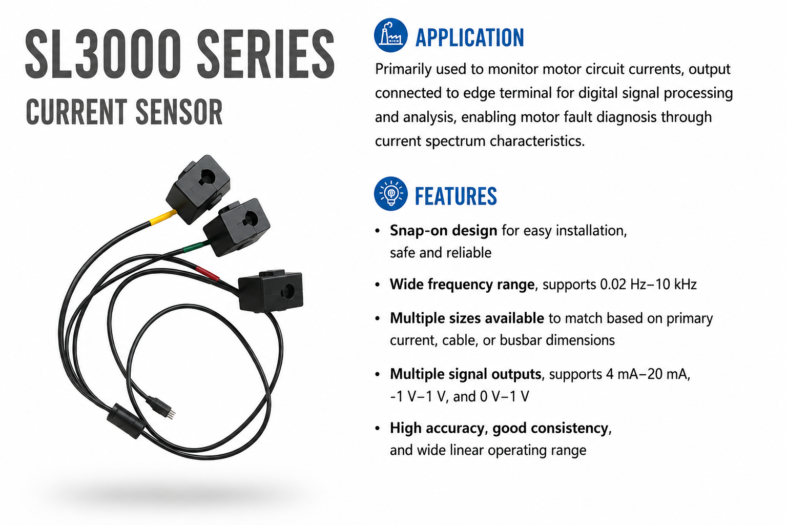 SL3000 current sensor for equipment condition monitoring